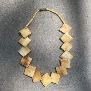 Carved Stone Tile Necklace